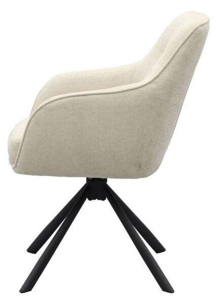 Scaun de dining pivotant Avola chenille bej, picioare metalice