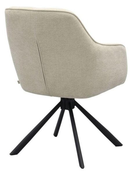 Scaun de dining pivotant Avola chenille bej, picioare metalice