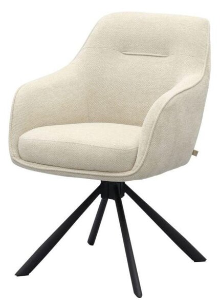 Scaun de dining pivotant Avola chenille bej, picioare metalice