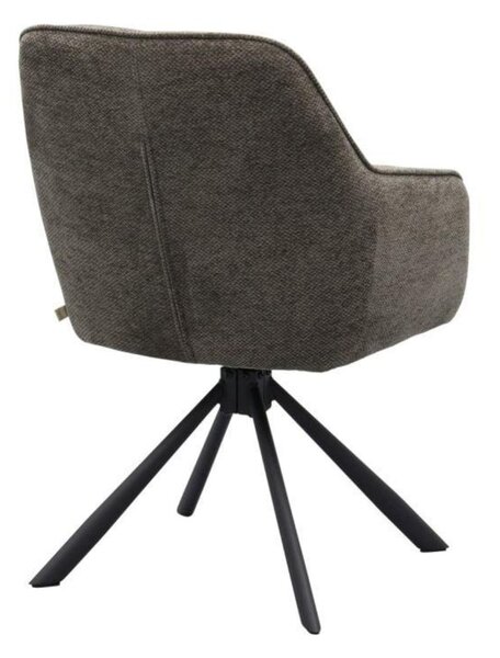 Scaun de dining pivotant Avola chenille grafit, picioare metalice