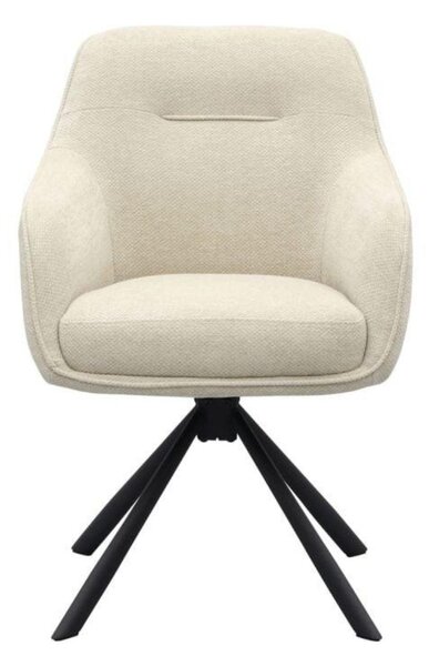 Scaun de dining pivotant Avola chenille bej, picioare metalice