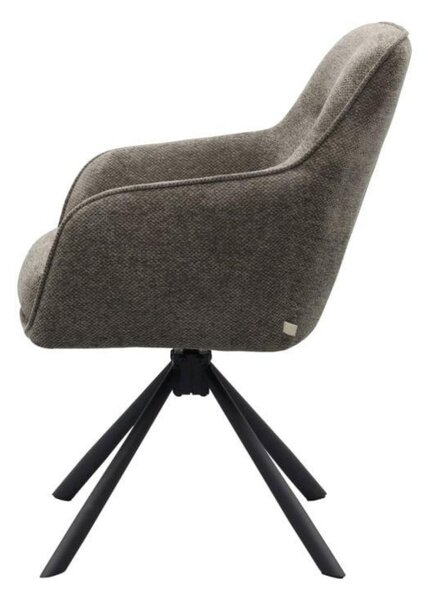 Scaun de dining pivotant Avola chenille grafit, picioare metalice