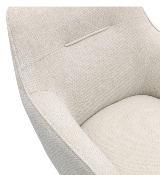 Scaun de dining pivotant Avola chenille bej, picioare metalice
