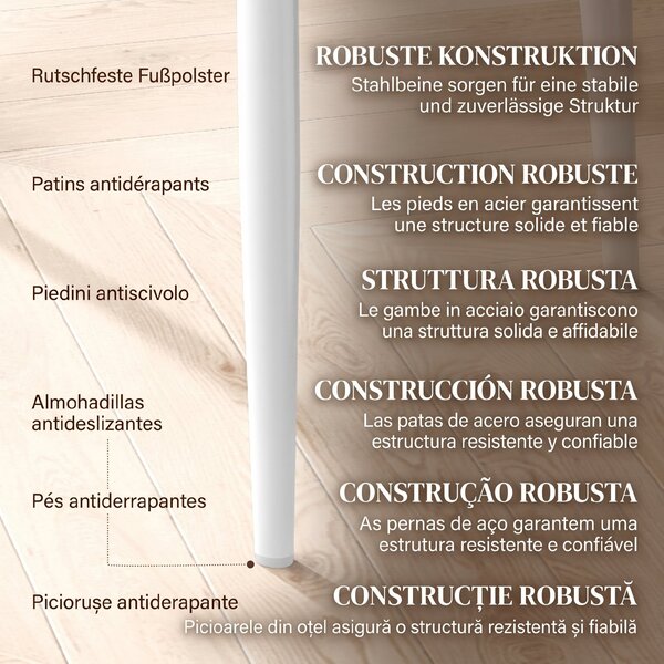 HOMCOM Set 2 Scaune de Sufragerie Tapițate cu Spătar Înalt, Picioare Antiderapante și Picioare din Oțel, 41x50x97 cm, Alb | Aosom Romania