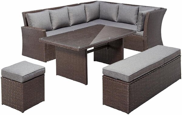 Set mobilier de grădină Avenberg CORSICA, maro/gri