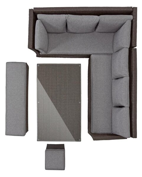 Set mobilier de grădină Avenberg CORSICA, maro/gri