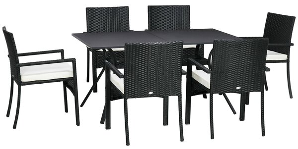 Outsunny Set de 7 Piese din Ratan pentru Luat Masa, Set de Mese | Aosom Romania