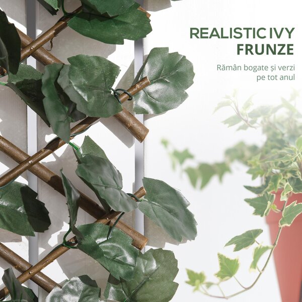 Outsunny Gard Artificial Extensibil cu 2 Secțiuni din Poliester și Ratan, 200x100 cm, Verde | Aosom Romania