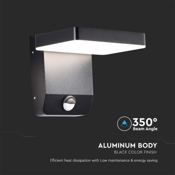 LED Aplica exterior cu senzor LED/17W/230V 4000K negru