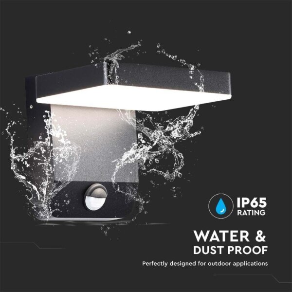 LED Aplica exterior cu senzor LED/17W/230V 4000K negru