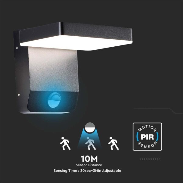 LED Aplica exterior cu senzor LED/17W/230V 4000K negru