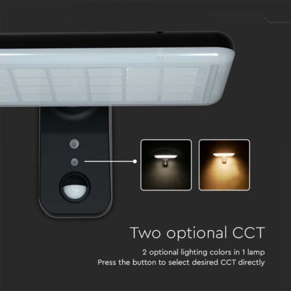 LED lampă solară de perete cu senzor, 15W, 3,2V, 4000K/6000K, IP65, negru