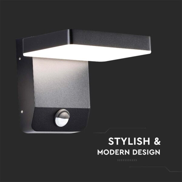 LED Aplica exterior cu senzor LED/17W/230V 4000K negru