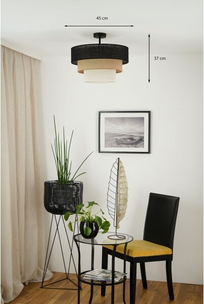 Brilagi - Plafonier ASPEN LUNETA 1xE27/15W/230V pr. 45 negru/bej/crem