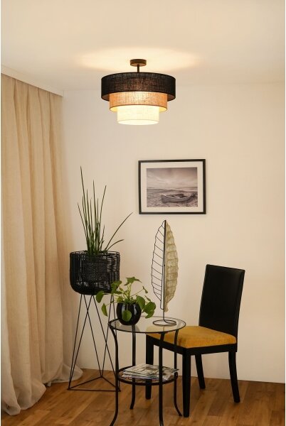 Brilagi - Plafonier ASPEN LUNETA 1xE27/15W/230V pr. 45 negru/bej/crem