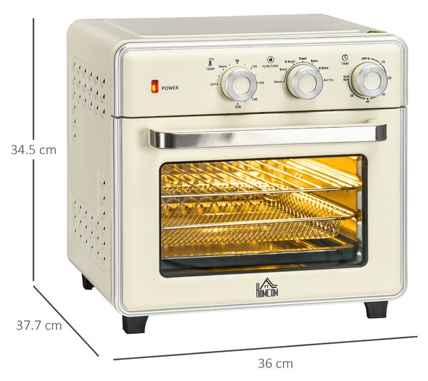 HOMCOM Mini Cuptor 5-in-1, Capacitate 20 L, 1400W, 1 Grătar, 1 Tavă, Timer 60 Min | Aosom Romania