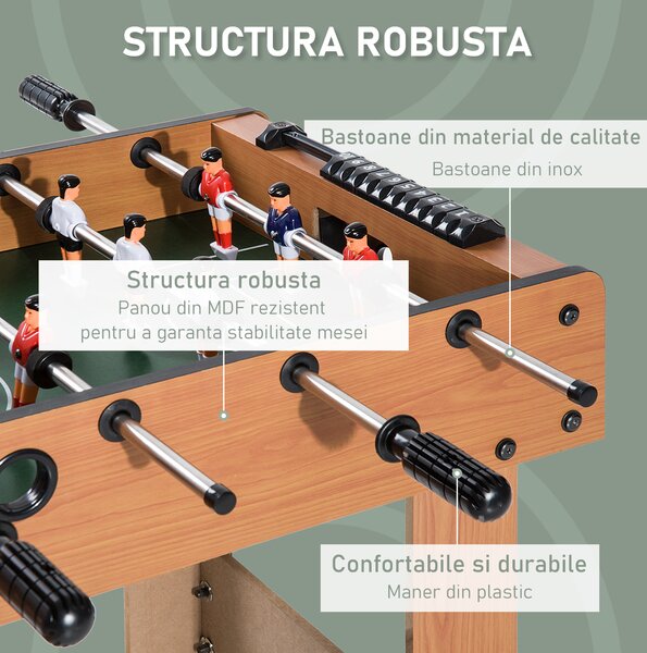 HOMCOM Teren de Fotbal Balilla Profesionala in Lemn MDF, 87x 4 x78cm | Aosom Romania