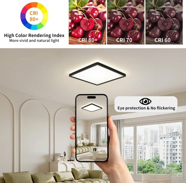 Plafonieră LED dimabilă cu senzor de mișcare ULTRA SLIM LED/18W/230V 30x30 cm + telecomandă