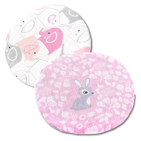 Set 2 pernute anticolici cu samburi de cirese Kidizi Bunny & Elephants Pink, roz, 19 cm