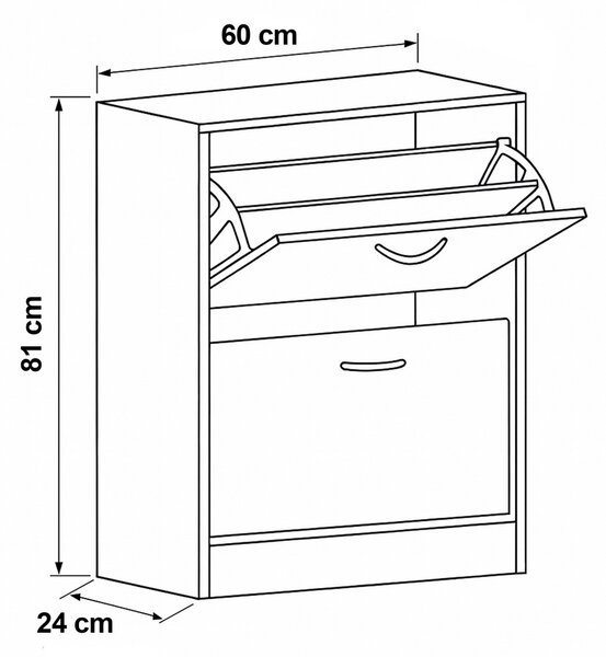 Botnik cu compartimente G1014 OAK, stejar, 2 etaje