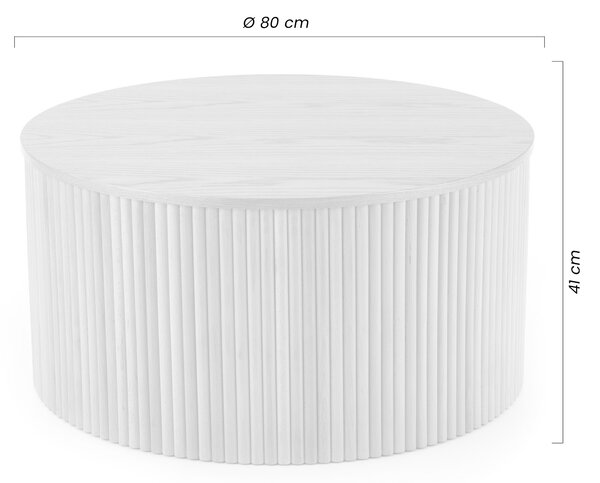 Măsuță de cafea rotundă Tamis 80 cm - natur