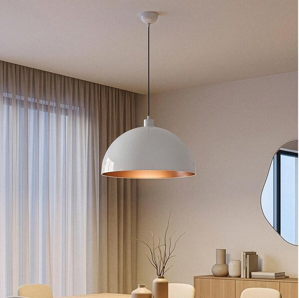Brilagi - Lustră LED suspendată pe cablu METALO 1xE27/40W/230V diam. 40 cm alb/cupru