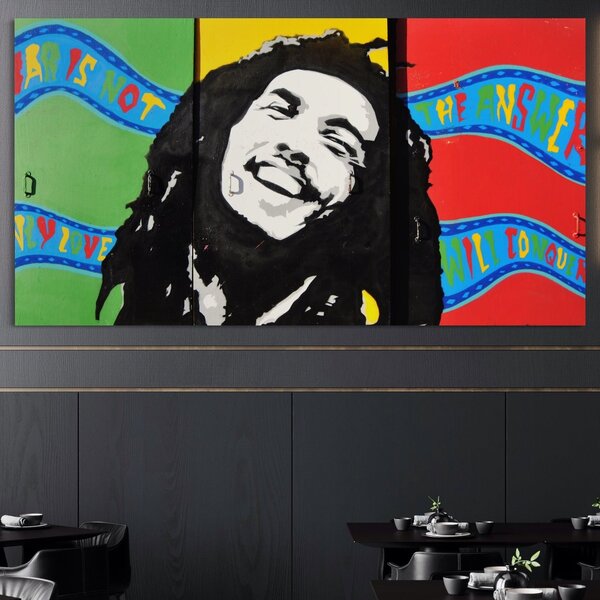 Tablou Canvas Premium LuxCanva® B1116, The Great Bob Marley , Muzician, Jamaica, Dormitor, Reggae, Living, Culori Vibrante