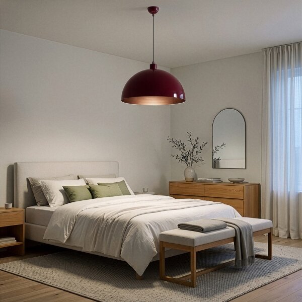 Brilagi - Lustră LED suspendată pe cablu METALO 1xE27/40W/230V diam. 40 cm burgund/aramă