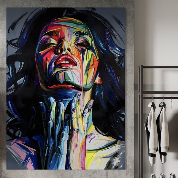 Tablou Canvas Premium LuxCanva® B1110, Femeia Senzuala,Living, Abstract, Multicolor, Femeie, Sexy, Par Lung, Dormitor, Senzualitate, Culori Vibrante