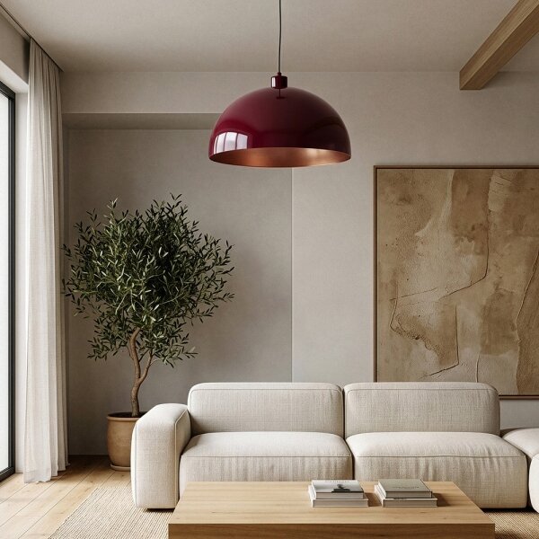 Brilagi - Lustră LED suspendată pe cablu METALO 1xE27/40W/230V diam. 40 cm burgund/aramă