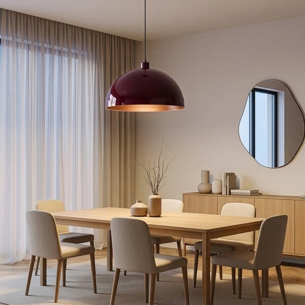 Brilagi - Lustră LED suspendată pe cablu METALO 1xE27/40W/230V diam. 40 cm burgund/aramă