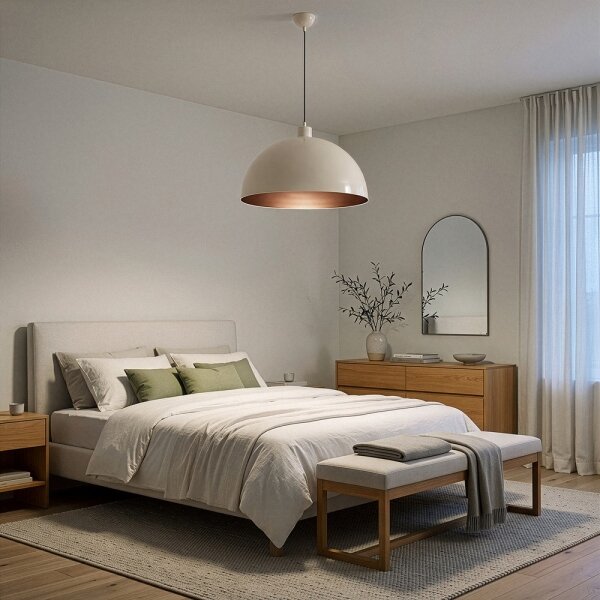 Brilagi - Lustră LED suspendată pe cablu METALO 1xE27/40W/230V diam. 40 cm bej/cupru