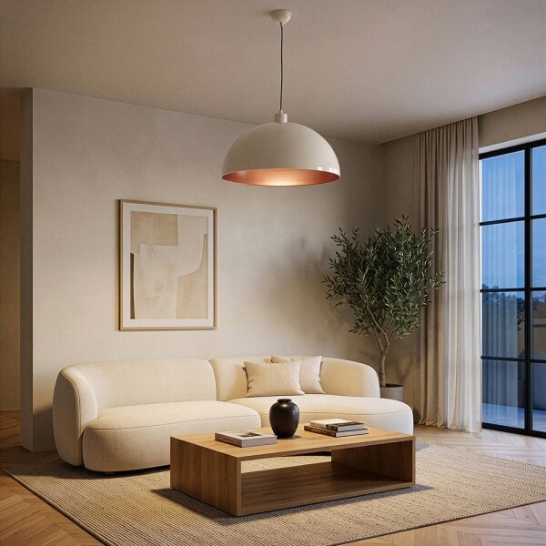 Brilagi - Lustră LED suspendată pe cablu METALO 1xE27/40W/230V diam. 40 cm bej/cupru