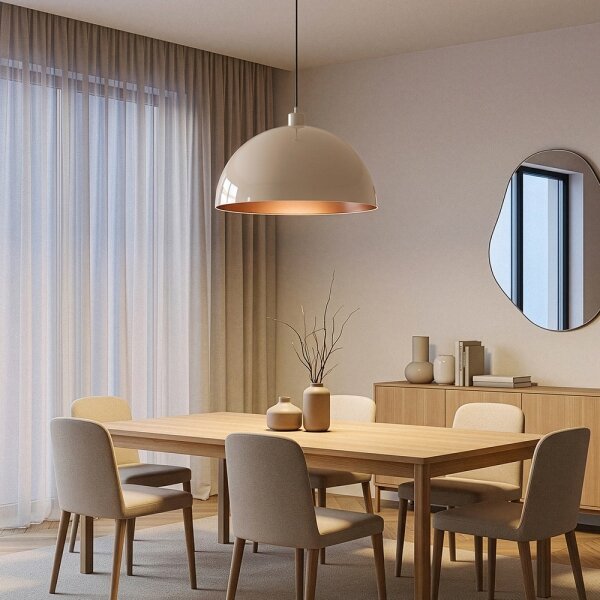 Brilagi - Lustră LED suspendată pe cablu METALO 1xE27/40W/230V diam. 40 cm bej/cupru