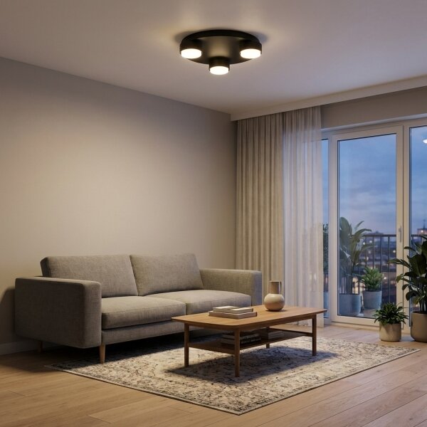 Brilagi - Plafonieră LED RGB dimabilă MONO, 3x GX53/14W/230V, Wi-Fi Tuya, diametru 30 cm, neagră