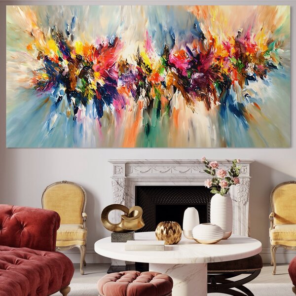 Tablou Canvas Premium LuxCanva® B1073, Dansul culorilor , Decorativ, Dormitor, Culori, Living, Fericire, Culori Vibrante