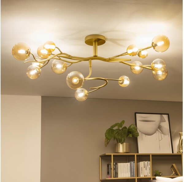 Lustră LED aplicată Brilagi MISTEL 15xG9/3W/230V auriu