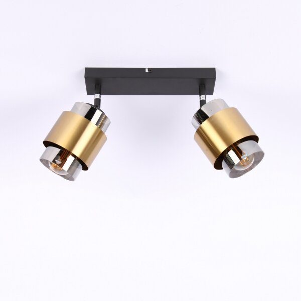 Spot MILLEY 2xE27/40W/230V negru/alamă Globo 15560-2