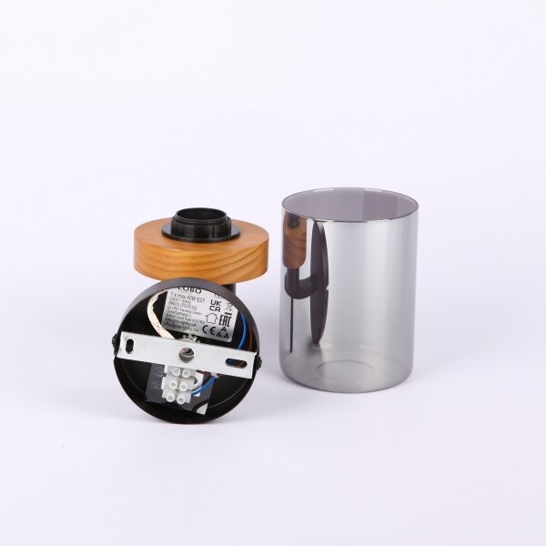 Lampă de masă FINCA 1xE27/40W/230V metal/lemn Globo 15557W
