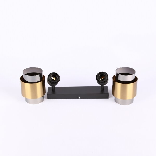Spot MILLEY 2xE27/40W/230V negru/alamă Globo 15560-2