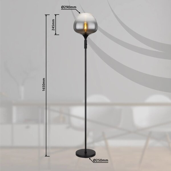 Globo 15548S2 - Lampă de podea MAXY 1xE27/40W/230V neagră