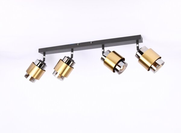Spot MILLEY 4xE27/40W/230V negru/alamă Globo 15560-4
