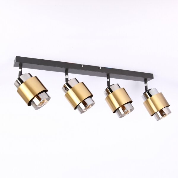 Spot MILLEY 4xE27/40W/230V negru/alamă Globo 15560-4