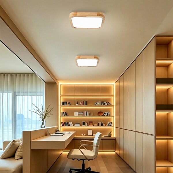 Brilagi - Corp de iluminat LED dimabil WOODLINE SQUARE LED/48W/230V, stejar 40x40 cm + telecomandă