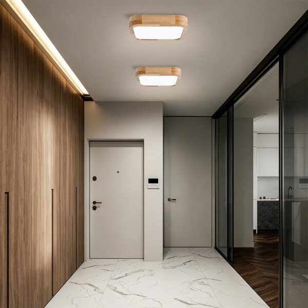 Brilagi - Corp de iluminat LED dimabil WOODLINE SQUARE LED/48W/230V, stejar 40x40 cm + telecomandă