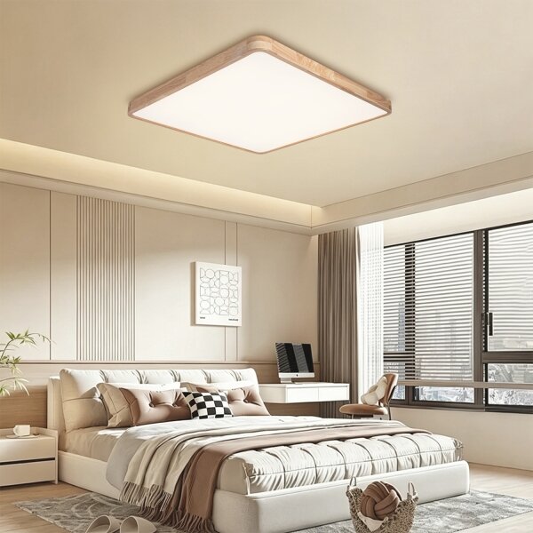 Brilagi - Corp de iluminat LED dimabil WOODLINE SQUARE LED/100W/230V stejar 80x80 cm + telecomandă