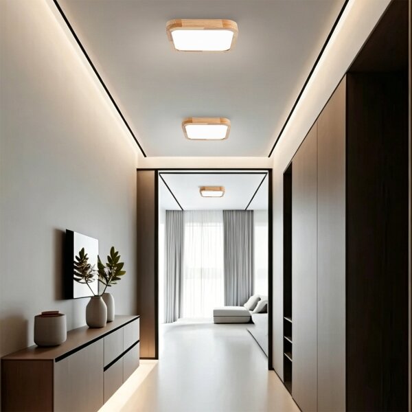 Brilagi - Corp de iluminat LED dimabil WOODLINE SQUARE LED/48W/230V, stejar 40x40 cm + telecomandă