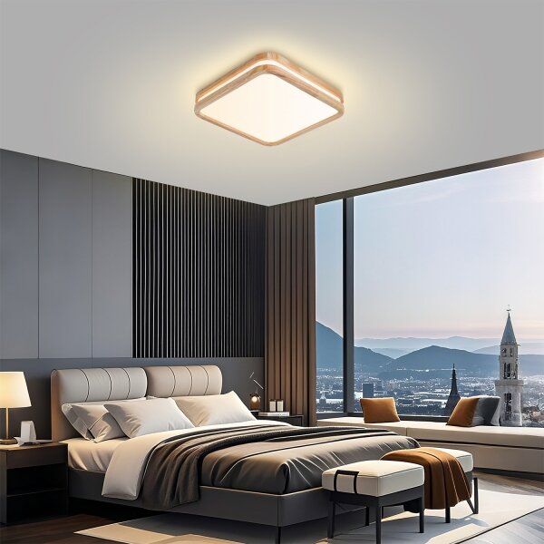 Brilagi - Plafonieră LED MOLINA SQUARE LED/32W/230V 3000/4000/6000K stejar 30x30 cm