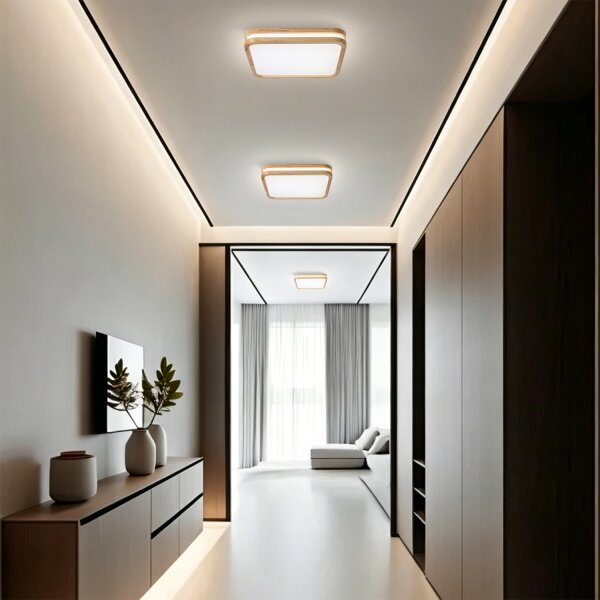 Brilagi - Lampă LED dimabilă MOLINA SQUARE LED/48W/230V stejar 40x40 cm + telecomandă