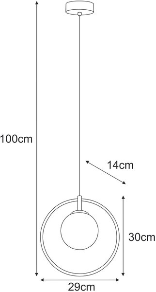 Kaja Venta lampă suspendată 1x10 W negru-chihlimbar K-5476